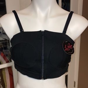 Adjustable black bra top